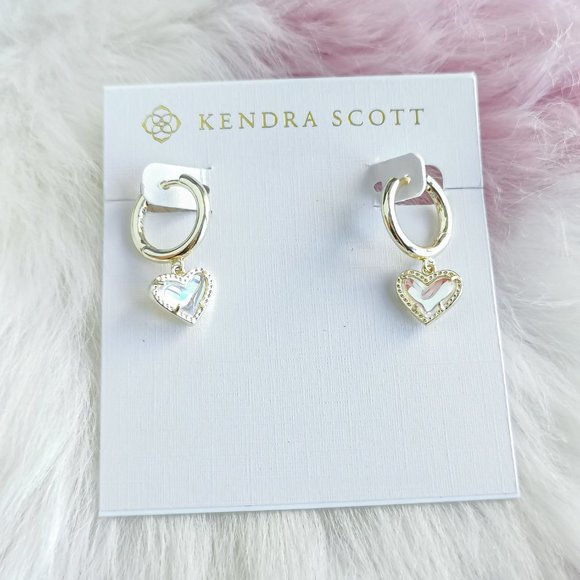 Kendra Scott Jewelry - Gold Ari Heart Dichroic Glass Huggie Earrings